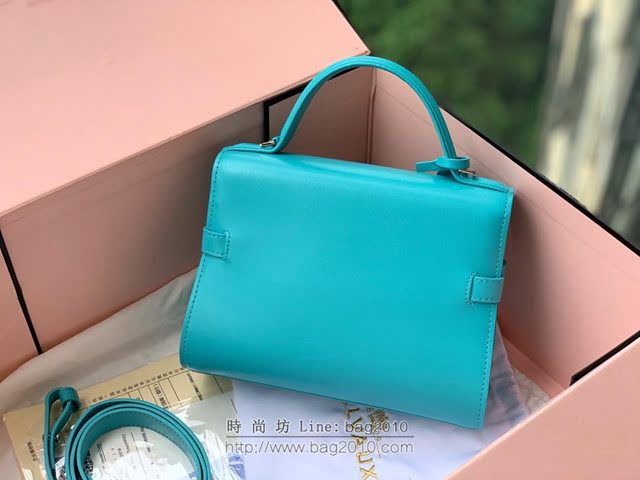 DELVAUX女包 比利時品牌 Tempete手袋 柔軟牛皮 德爾沃女手提包 Mini號手拎包 TP0020晴空藍  fcs1222